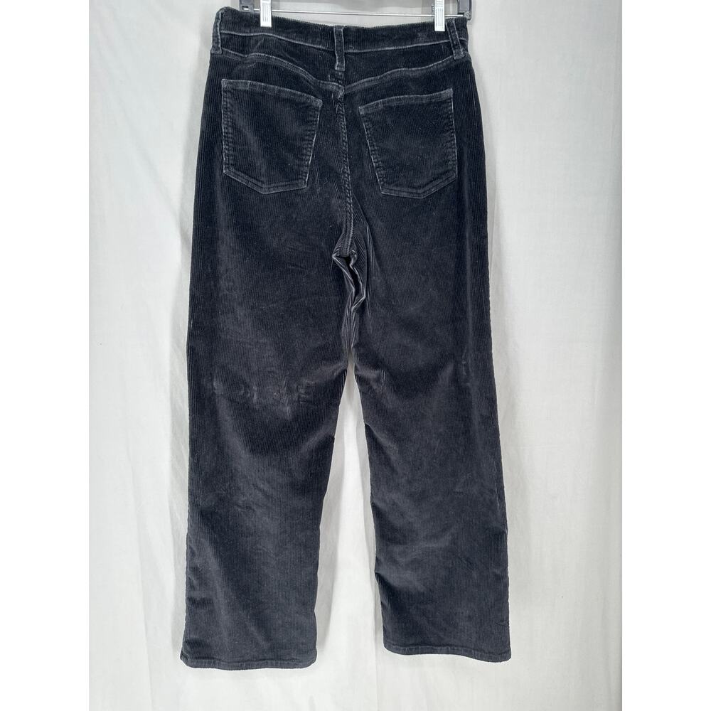Universal Thread Pants Womens 8 29 Black Corduroy Relaxed Wide Leg Stretch High - Picture 4 of 10